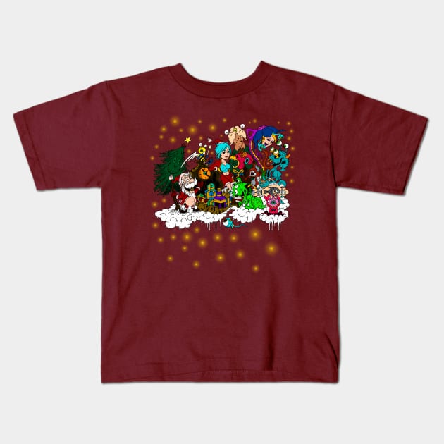 christmas santa claus x-mas gift Kids T-Shirt by roombirth